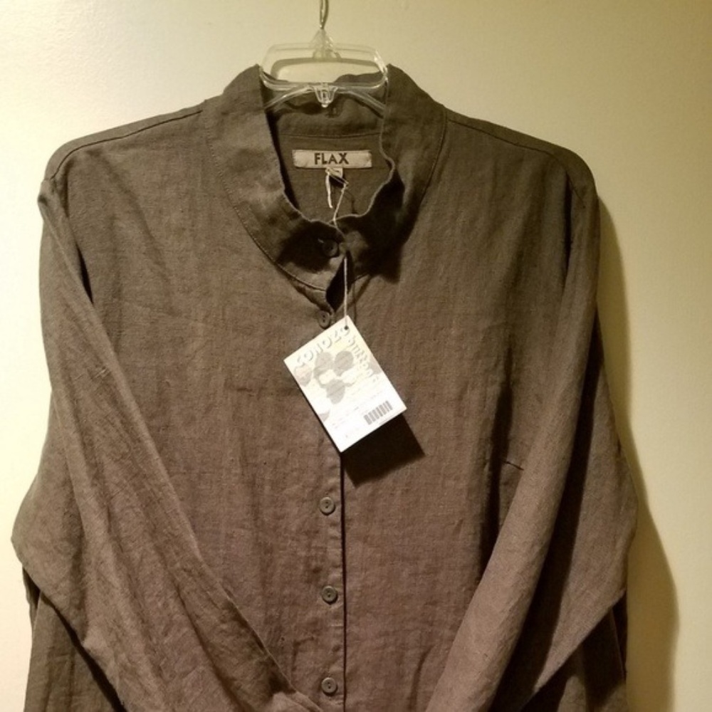 FLAX linen tunic shirt--Duster- NWT